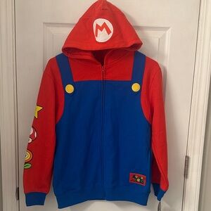 Nintendo Red and Blue Super Mario Sleeve Hoodie
